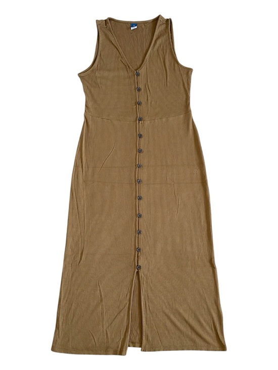 Dresses & Skirts - Sleeveless Button-Front Maxi Dress in Olive Brown